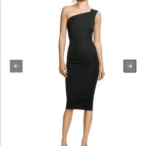 Roland Mouret for Banana Republic black one shoulder asymmetrical dress.